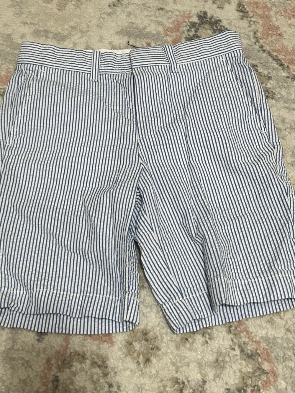 Crewcuts Blue and White Seersucker Striped Shorts